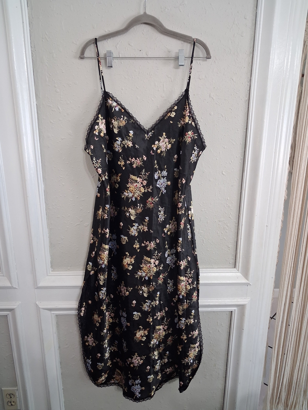 Vintage plus size whimsigoth maxi slip nightgown dress wildflowers fairy 1x 90s